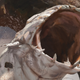 A massive sand worm roars in fury in art from Dungeons & Dragons' Van Richten's Guide to Ravenloft.